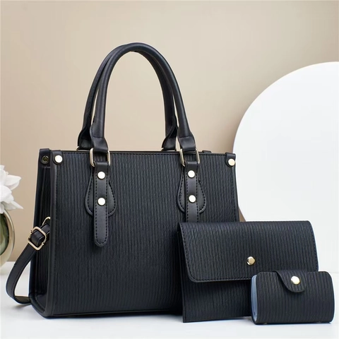 Frauen Handtaschen Tote Wallet Und Pouch PU Leder Vertikale Falten Textur Business Pendeln Große Kapazität