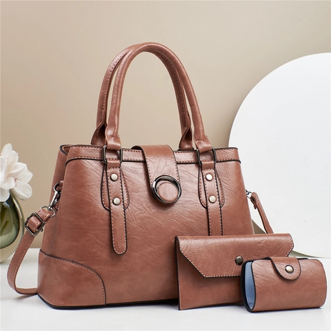 Borsa A Mano In Pelle PU Texture Retrò Pochette E Porte Carte Moda Patchwork Tote Bag Per Donna Uso Quotidiano Elegante