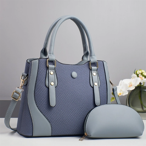 Borsa A Mano E Pochette Pelle PU Tessuto Intrecciato Righe Grande Capacità Borsa Tote Spalla Per Uso Quotidiano Stile Urbano