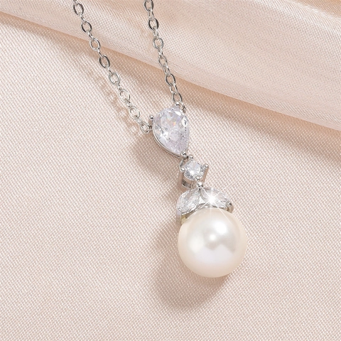 Elegante Collana Con Pendente Di Perla Artificial Rame Con Zircone Stile Minimalista Per Donna Gioielli Di Lusso Quotidiani