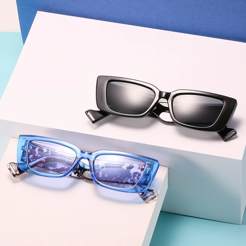 Retro Rectangular Sunglasses For Men Women PC Frame UV400 Protection Wide Temples Trendy Fashion Outdoor Shades