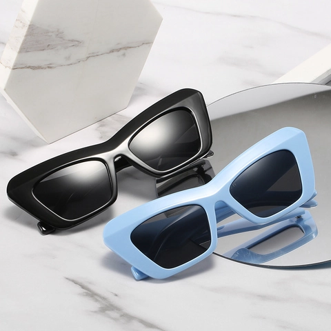Women Cat Eye Sunglasses Retro PC Frame UV400 Protection Outdoor Fashion Trendy Square Shades For Travel