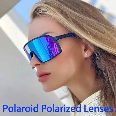 Occhiali Da Sole Sportivi Oversize Polarizzati Protezione UV Montatura PC Lenti TAC Antivento Ciclismo Pesca Uomo Donna