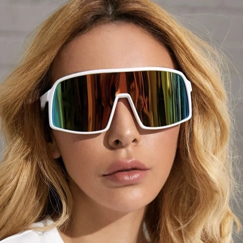 Occhiali Da Sole Sportivi Oversize Polarizzati Protezione UV Montatura PC Lenti TAC Antivento Ciclismo Pesca Uomo Donna