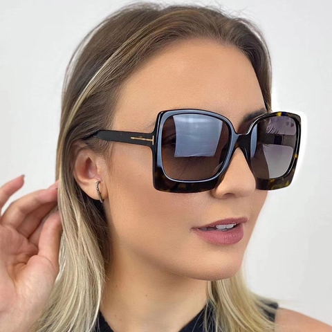 Occhiali Da Sole Quadrati Oversize Montatura In PC Protezione UV400 Lenti Sfumate Moda All Aperto Donne