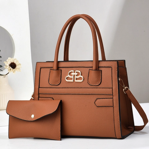 Bolso Tote Para Mujer Y Bolsa Textura De Lichi Cuero PU Bolso De Hombro Color Sólido Elegante Versátil