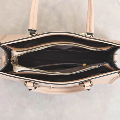 Bolso De Mano Tote De Gran Capacidad Para Mujer Cuero PU Patrón Lychee Con Correa Extraíble Simple Elegante