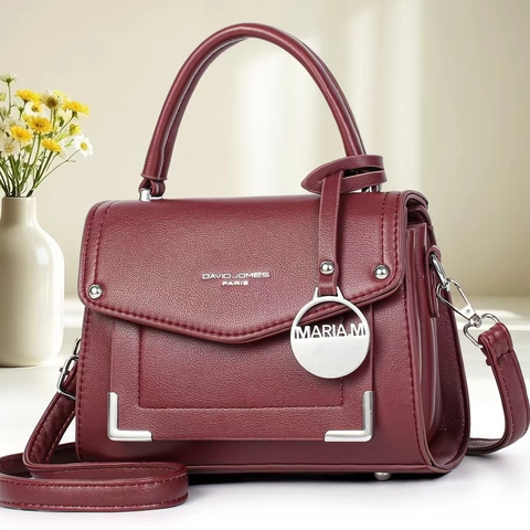 Sac À Main Femmes Simili Cuir Texture Litchi Poignée Bandoulière Rabat Élégant Quotidien Accessoire Mode Dames