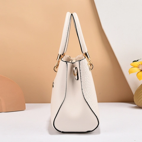 Handtas Voor Dames Krokodillenpatroon PU Leer Grote Capaciteit Tas Met Handvat Afneembare Schouderriem Koreaanse Stijl Elegant