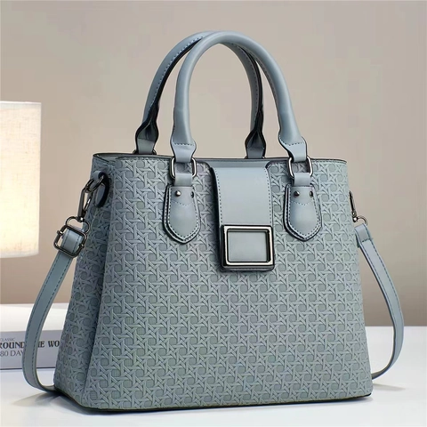 Women PU Leather Handbag Woven Embossed Texture Top Handle Crossbody Bag With Adjustable Strap And Metal Buckle Elegant