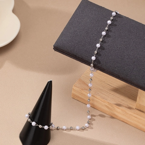 Bracciale Da Dito Con Künstliche Perle Artificiali E Grani In Metallo Elegante Accessorio Minimalista Gioielli Da Donna