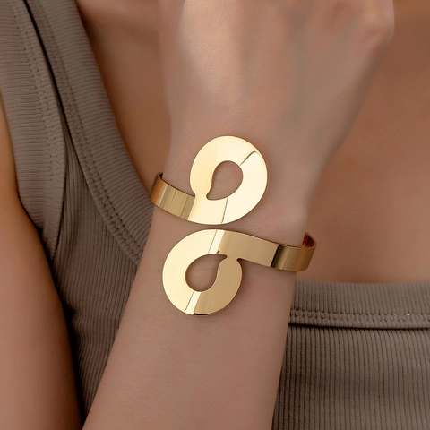 Moderne Oneindigheidssymbool Manchetarmband Gepolijst IJzer Geometrische Open Bangle Mode Accessoire Voor Dames Feest