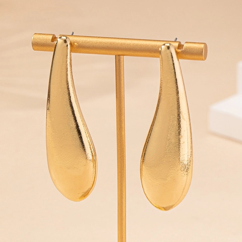 Teardrop Stud Earrings Alloy Minimalist Textured Metal Drop Jewelry For Women Daily Fashion Elegant Accessory
