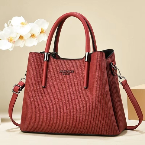 Borsa A Mano Da Donna In Pelle PU Con Pieghe Verticali E Tracolla Rimovibile Borsa Versatile Con Manico Superiore