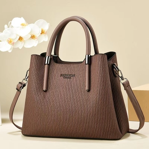 Borsa A Mano Da Donna In Pelle PU Con Pieghe Verticali E Tracolla Rimovibile Borsa Versatile Con Manico Superiore