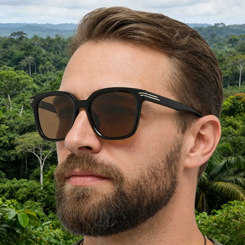 Square Polarized Sunglasses For Men TR90 Frame TAC Lens UV400 Protection Driving Outdoor Classic Fashion Eyewear
