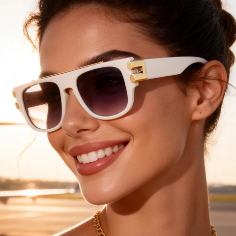 Occhiali Da Sole Fotocromatici Con Montura Quadrata PC Lega Di Zinco Protezione UV Moda Esterna Retro Donne