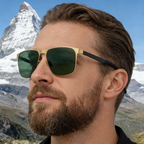 Polarized Square Sunglasses Nylon Lenses Metal Plastic Frame UV400 Outdoor Driving Men
