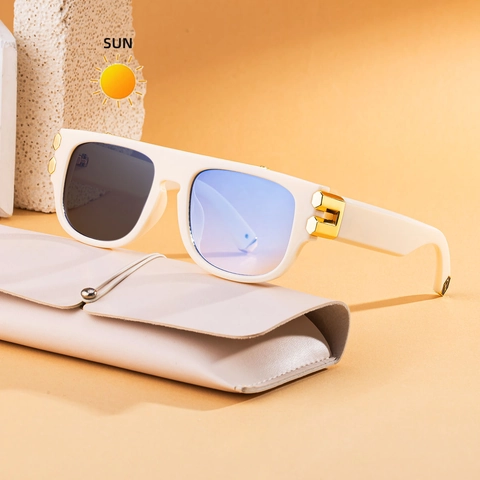 Occhiali Da Sole Fotocromatici Con Montura Quadrata PC Lega Di Zinco Protezione UV Moda Esterna Retro Donne