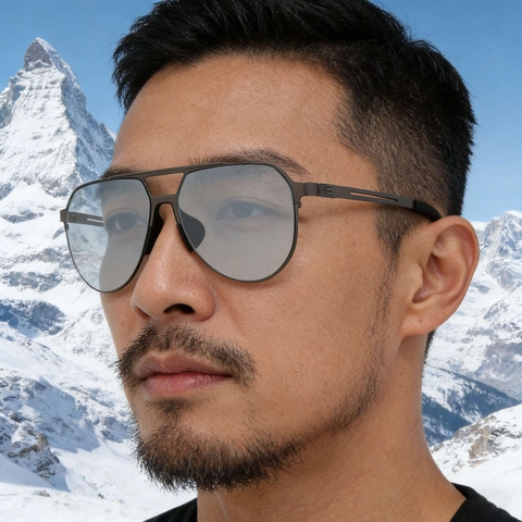 Lunettes De Soleil Aviateur Polarisées Homme Lentilles Nylon Monture Métallique Double Pont Rétro Protection UV Extérieur