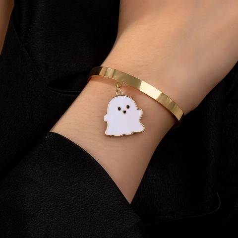 Halloween Open Armband Legering Emaille Bedel Pompoen Heks Spook Feest Sieraden Voor Vrouwen Vakantie Cadeau Accessoire
