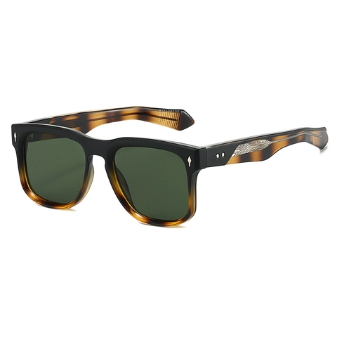 Retro Square Large Frame Sunglasses UV400 Protection Vintage Style PC Frame Metal Rivet Unisex Eyewear Fashion Accessories