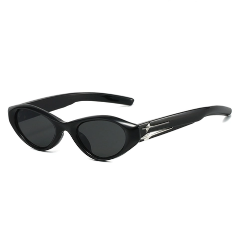 Occhiali Da Sole Retro Cat Eye Protezione UV400 Montatura PC Con Decorazione Stella Metallo Moda Y2K Per Donna Uomo