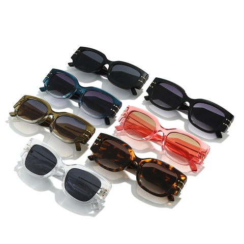 Gafas De Sol Cuadradas Grandes De Moda Para Mujeres Hombres Montura PC Protección UV400 Gafas Retro Tendencia Decoración Metal