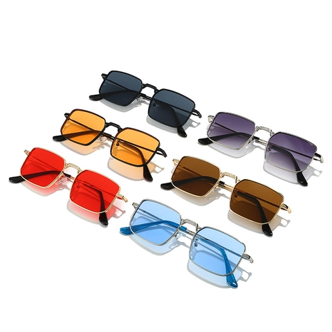 Square Frame Sunglasses Retro Metal Frame UV400 Protection Hip Hop Fashion For Men And Women