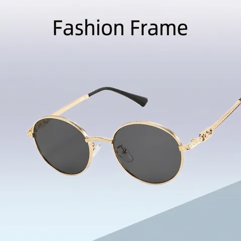 Occhiali Da Sole Rotondi Rétro Polarizzati UV400 Montura In Metallo Intagliato Vintage Trendy Per Uomo Donna Moda Outdoor