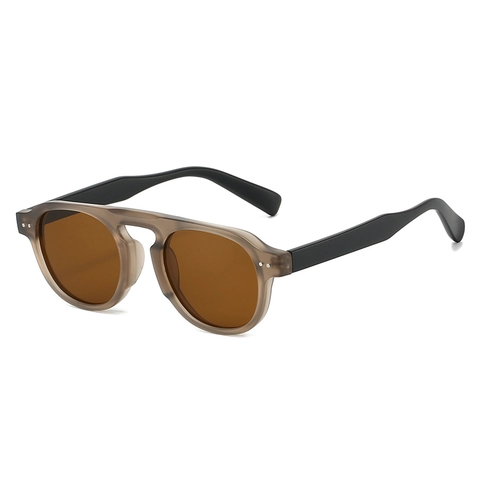 Lunettes De Soleil Rondes Vintage Monture TR90 Protection UV400 Légères Mode Pour Hommes Et Femmes