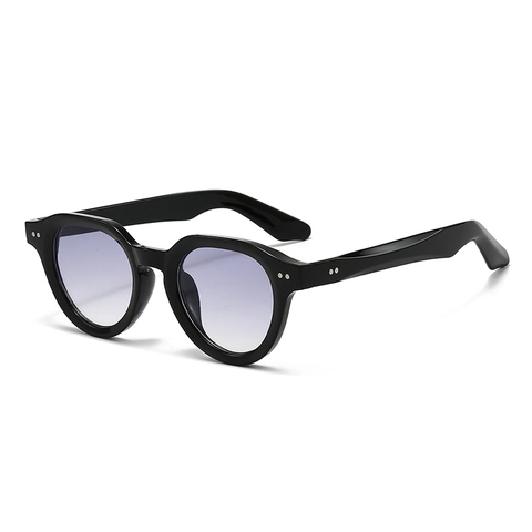 Lunettes De Soleil Rondes Rétro Avec Monture PC À Rivets Protection UV400 Mode Voyage Style Minimaliste Pour Hommes Femmes