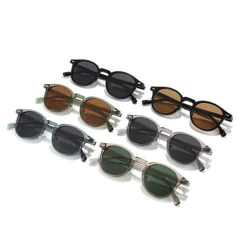 Occhiali da Sole Polarizzati Rotondi Vintage Per Uomo Donna Montatura Leggera TR90 Protezione UV400 Per Guida Pesca All'aperto