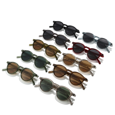 Vintage Round Polarized Sunglasses TR90 Retro Small Frame UV400 Protection Outdoor Trendy Eyewear For Men Women