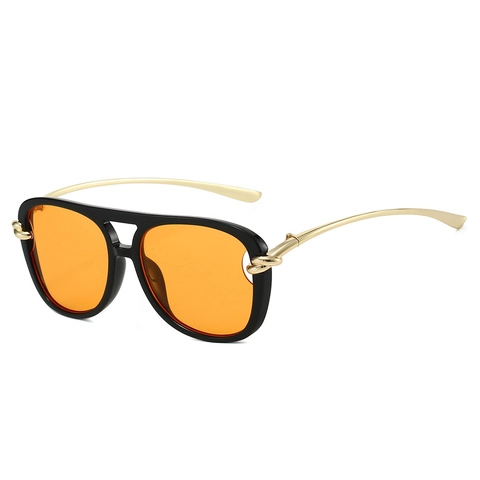 Lunettes De Soleil Aviateur Vintage Monture PC Branches Métalliques Avec Décor De Nœud Protection UV Mode Pour Femmes Hommes