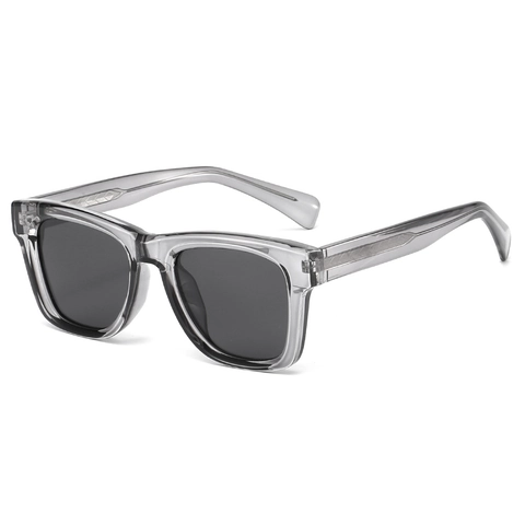 Square Polarized Sunglasses Retro Fashion Rectangular PC Metal Frame UV400 Protection Spring Hinges Unisex