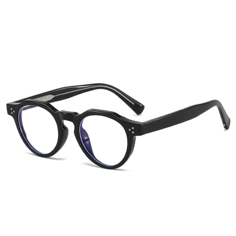 Marco De Gafas Redondas Anti Luz Azul Gafas Bloqueadoras Retro Vintage Ópticas Plástico Metal Unisex Accesorio De Moda