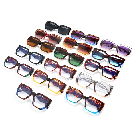 Gafas De Sol Cuadradas Grandes Retro Montura Gruesa Protección UV400 Lentes Degradadas Ligeras Gafas Unisex