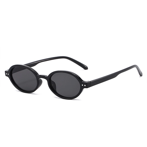 Gafas De Sol Ovaladas Vintage Montura De PC Retro Moda Protección UV Decoración De Remaches Unisex Elegantes