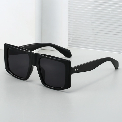 Fashion Square Large Frame Sunglasses PC AC Lens UV400 Protection Vintage Y2K Retro Style For Women Men Travel Party