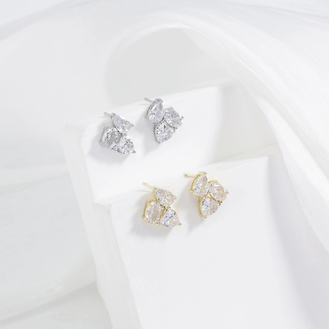 Orecchini A Lobo In Rame Per Donna Geometrici Curvi Con Zirconia Cubica Incastonata Perla Artificial Sintetica Gioielli Moda