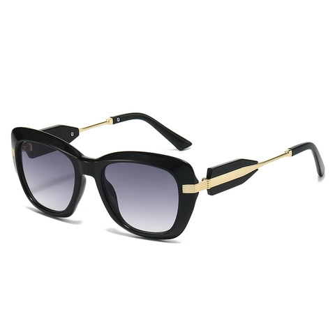 Cat-Eye Übergroße Sonnenbrille Für Damen PC Metallrahmen UV400 Schutz Verläufe Gläser Mode Outdoor Brillenzubehör