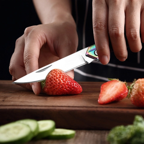 Portable Heart Shape Key Style Mini Folding Pocket Knife Stainless Steel Keychain Knife Outdoor EDC Multi Tool For Camping Travel