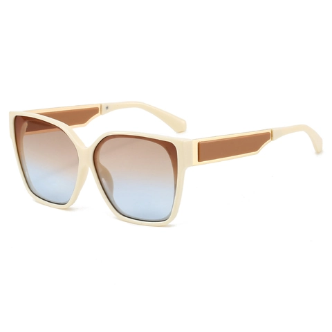 Occhiali Da Sole Quadrati Di Moda Protezione UV400 Montatura Grande Materiale PC Lenti Sfumate Retro Donne