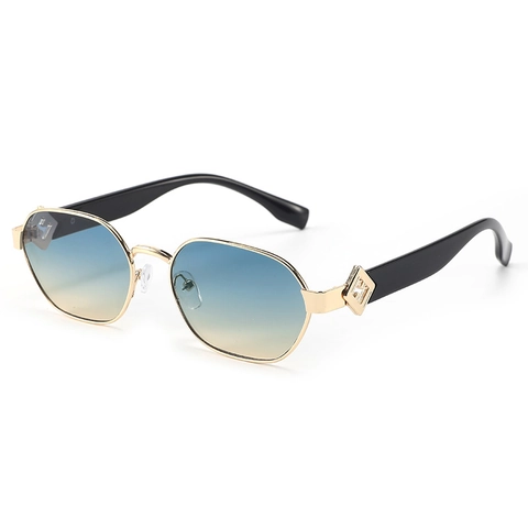Retro Hexagon Sunglasses For Women Men Metal Frame UV400 Protection Gradient Lens Trendy Outdoor Driving Eyewear
