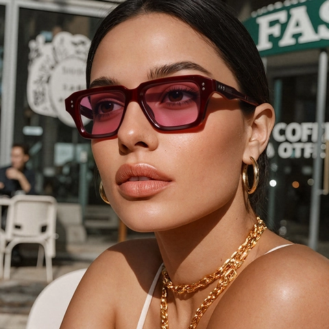 Square Sunglasses Retro PC Frame AC Lens UV400 Protection Vintage Rivet Decor Outdoor Fashion Eyewear For Men Women