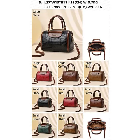Borsa Boston Vintage In Pelle PU Con Motivo Coccodrillo Donna Borsa A Mano A Contrasto Con Tracolla Rimovibile