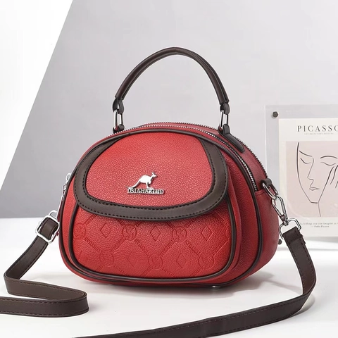 Women Shell Handbag PU Leather Contrast Color Large Capacity Shoulder Crossbody Bag Elegant Daily Style Top Handle