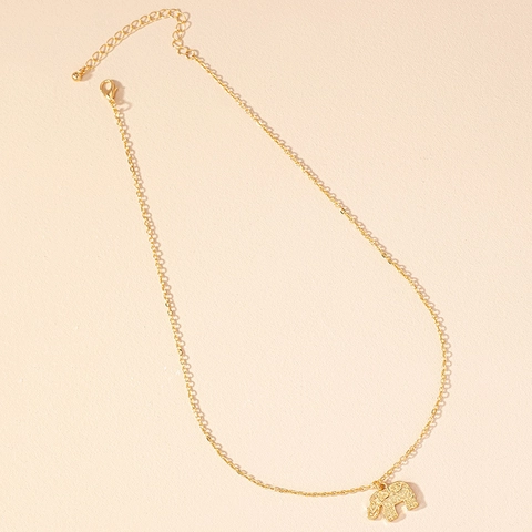 Collana Con Ciondolo Elefante Lega Consistenza Goffrata Minimalista Bohemien Stile Vintage Gioielli Per Donna Regalo Quotidiano