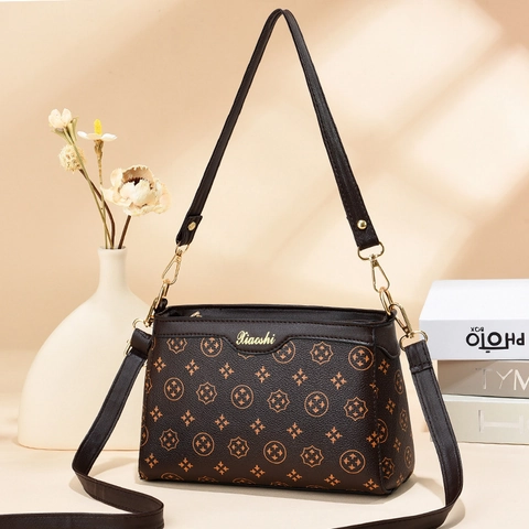 Borsa A Tracolla Donna Piccola Borsa Quadrata Spalla Pelle PU Motivo Coccodrillo Scacchiera Monogramma Hardware Dorato Vintage